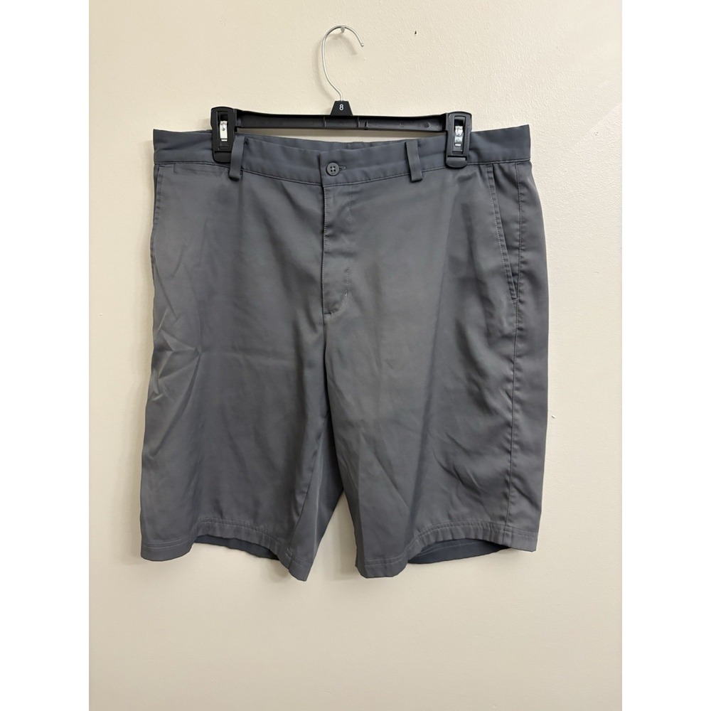 Nike Golf Shorts Mens 34 Gray 10" Inseam Flat Front Dri-Fit Performance Active